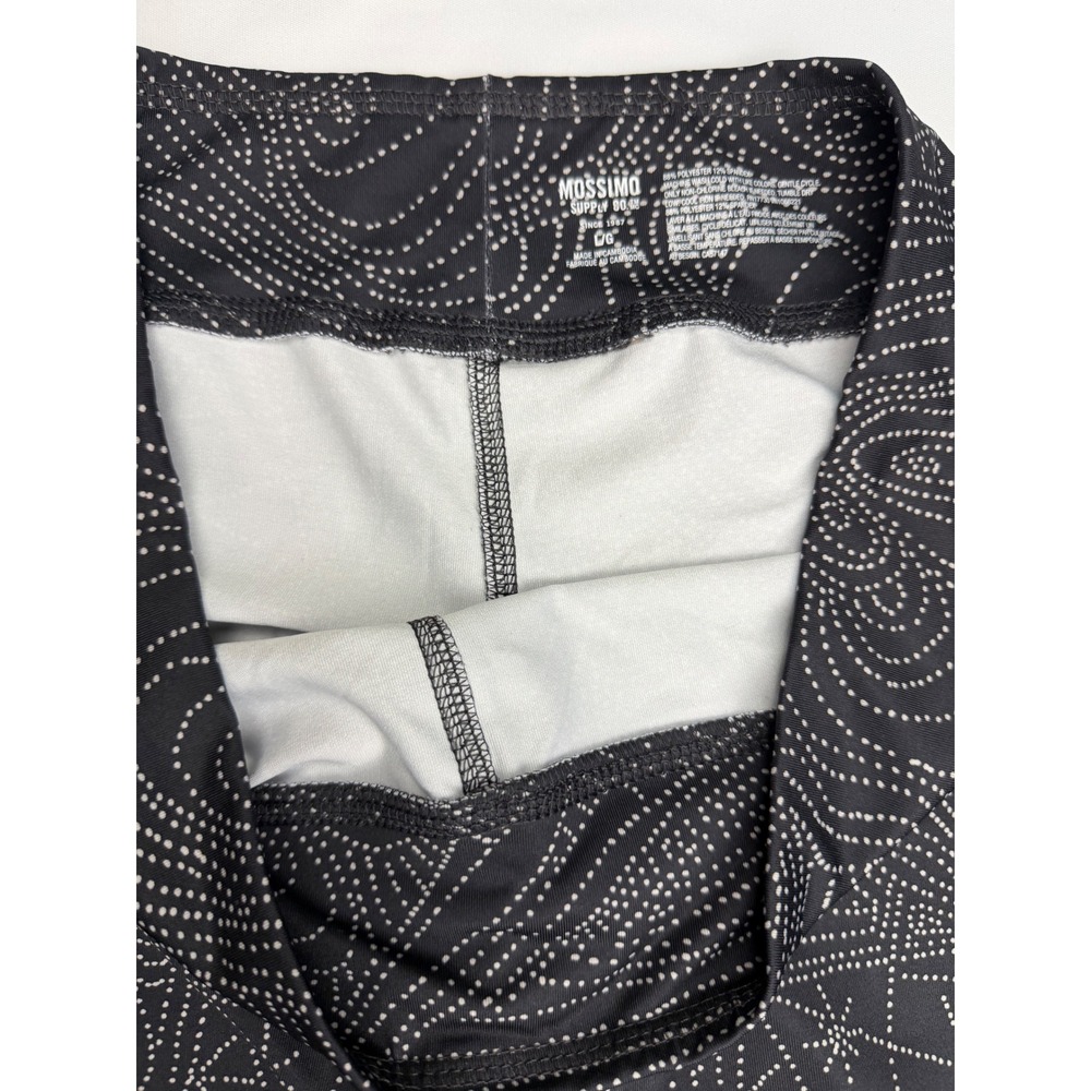 Mossimo Supply Co Womens Black White Geometric Dot Swirl Leggings Large - Picture 2 of 2